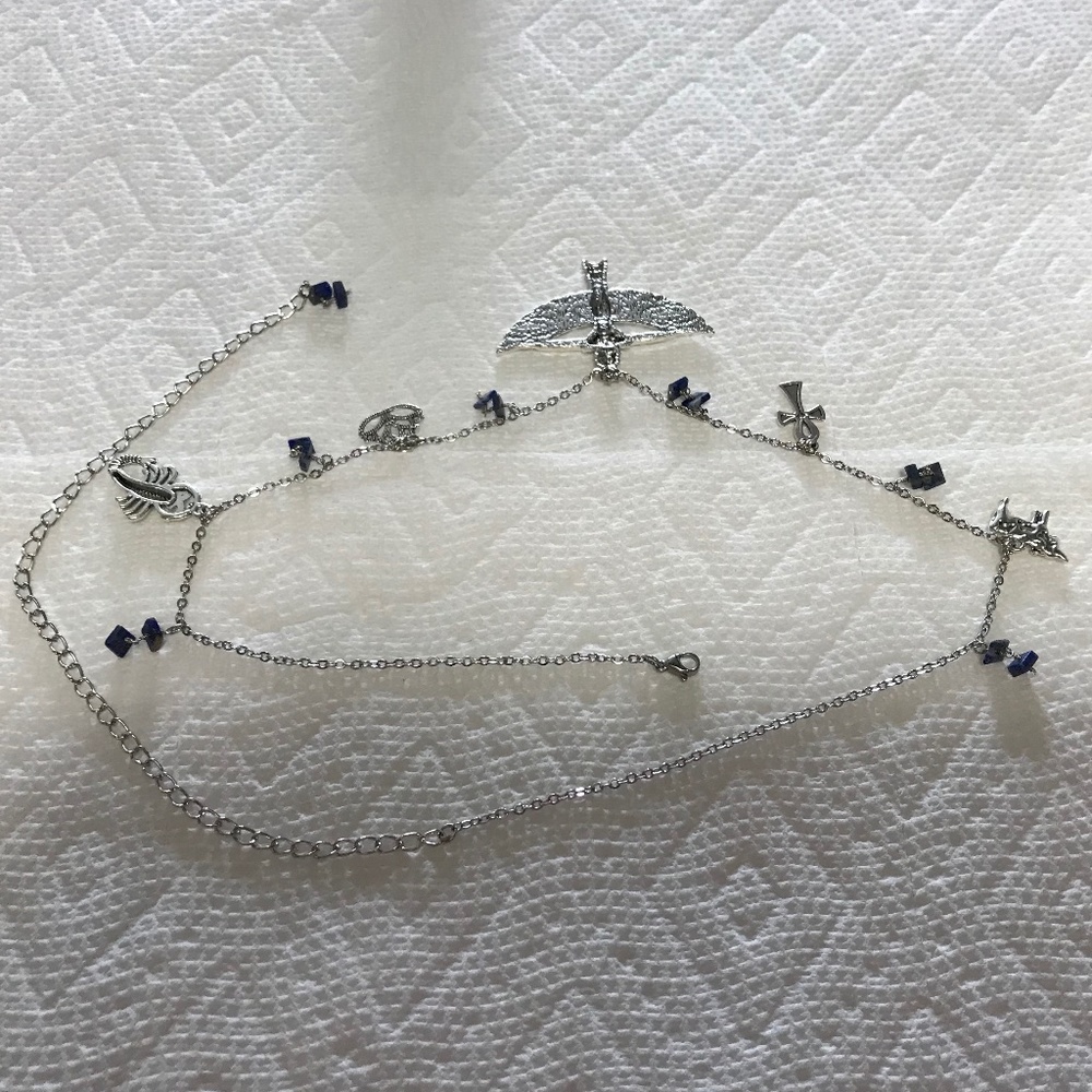 “Great Mother Isis” Goddess Egyptian Mythology Handmade Necklace, Lapis Lazuli - Picture 12 of 15